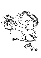 A coloring page of little monsters